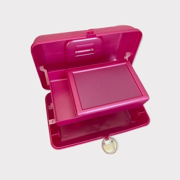 Y2K 90s Caboodles Pink Makeup Pageant Travel Storage Box Case Super Clean - Picture 8 of 9